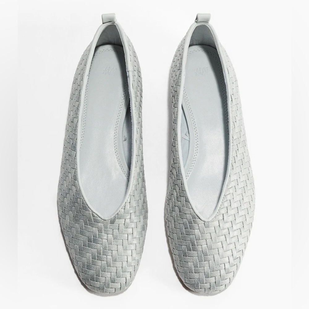 Powder Blue Woven Flats